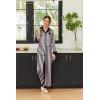 Ekouaer Silk Pajamas for Women Long Sleeve Satin Pajama Set Silky Pj Sets 2 Piece Button Down Loungewear Sleepwear(Black Pink Stripes)