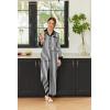 Ekouaer Silk Pajamas for Women Long Sleeve Satin Pajama Set Silky Pj Sets 2 Piece Button Down Loungewear Sleepwear(Black Stripes)