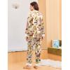 Ekouaer Silk Pajamas for Women Long Sleeve Satin Pajama Set Silky Pj Sets 2 Piece Button Down Loungewear Sleepwear(Champagne Fruit and Puppy)