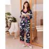 Ekouaer Silk Pajamas for Women Long Sleeve Satin Pajama Set Silky Pj Sets 2 Piece Button Down Loungewear Sleepwear(Constellations and Mermaid)