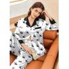 Ekouaer Silk Pajamas for Women Long Sleeve Satin Pajama Set Silky Pj Sets 2 Piece Button Down Loungewear Sleepwear(Cute Panda Print)