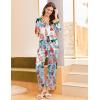 Ekouaer Silk Pajamas for Women Long Sleeve Satin Pajama Set Silky Pj Sets 2 Piece Button Down Loungewear Sleepwear(Different Jumper Cats)