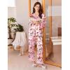 Ekouaer Silk Pajamas for Women Long Sleeve Satin Pajama Set Silky Pj Sets 2 Piece Button Down Loungewear Sleepwear(Funny Animals-tiger、zebra、giraffe)
