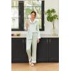 Ekouaer Silk Pajamas for Women Long Sleeve Satin Pajama Set Silky Pj Sets 2 Piece Button Down Loungewear Sleepwear(Light Green)