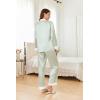 Ekouaer Silk Pajamas for Women Long Sleeve Satin Pajama Set Silky Pj Sets 2 Piece Button Down Loungewear Sleepwear(Light Green)