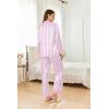 Ekouaer Silk Pajamas for Women Long Sleeve Satin Pajama Set Silky Pj Sets 2 Piece Button Down Loungewear Sleepwear(Pink Stripes)