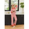 Ekouaer Silk Pajamas for Women Long Sleeve Satin Pajama Set Silky Pj Sets 2 Piece Button Down Loungewear Sleepwear(Red Stripes)