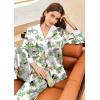 Ekouaer Silk Pajamas for Women Long Sleeve Satin Pajama Set Silky Pj Sets 2 Piece Button Down Loungewear Sleepwear(Safari Animal-zebra、elk and Elephant)