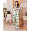 Ekouaer Silk Pajamas for Women Long Sleeve Satin Pajama Set Silky Pj Sets 2 Piece Button Down Loungewear Sleepwear(Safari Animal-zebra、elk and Elephant)