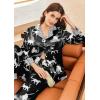 Ekouaer Silk Pajamas for Women Long Sleeve Satin Pajama Set Silky Pj Sets 2 Piece Button Down Loungewear Sleepwear(Snow Cheetah Leopard)