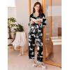 Ekouaer Silk Pajamas for Women Long Sleeve Satin Pajama Set Silky Pj Sets 2 Piece Button Down Loungewear Sleepwear(Snow Cheetah Leopard)