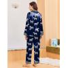 Ekouaer Silk Pajamas for Women Long Sleeve Satin Pajama Set Silky Pj Sets 2 Piece Button Down Loungewear Sleepwear(Zebra Print)
