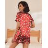 Ekouaer Silk Pajamas for Women Short Sleeve Sleepwear Soft Button Down Loungewear 2 Piece Satin Pjs Shorts Set(Christmas Red)