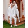 Ekouaer Unisex Adult Animal Onesie One Piece Fleece Pajamas Halloween Costume Sleepwear Homewear(Goat)