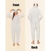 Ekouaer Unisex Adult Animal Onesie One Piece Fleece Pajamas Halloween Costume Sleepwear Homewear(Goat)