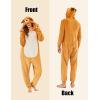 Ekouaer Unisex Adult Animal Onesie One Piece Fleece Pajamas Halloween Costume Sleepwear Homewear(Reindeer)