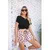 Ekouaer Women Pajama Set Casual Short Set(Black Pink Heart)