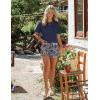 Ekouaer Women Pajama Set Casual Short Set(Blue Paisley Print)