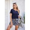 Ekouaer Women Pajama Set Casual Short Set(Blue Paisley Print)