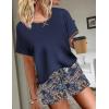 Ekouaer Women Pajama Set Casual Short Set(Blue Paisley Print)