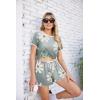 Ekouaer Women Pajama Set Casual Short Set(Grey and White Flowers)