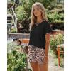 Ekouaer Women Pajama Set Casual Short Set(Leopard Print)