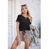 Ekouaer Women Pajama Set Casual Short Set(Leopard Print)