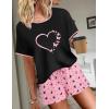 Ekouaer Women Pajama Set Casual Short Set(Pink Butterfly)