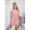 Ekouaer Women Pajama Set Casual Short Set(Pink Floral)
