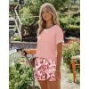 Ekouaer Women Pajama Set Casual Short Set(Pink Floral)