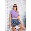 Ekouaer Women Pajama Set Casual Short Set(Purple-blue Tie Dye Pattern)
