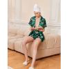 Ekouaer Womens Christmas Pajamas Silk Satin Sleepwear Holiday Matching Pjs Funny Short Sleeve Button Down Nightwear Set S-XXL(Christmas Green Snowman)