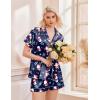 Ekouaer Womens Christmas Pajamas Silk Satin Sleepwear Holiday Matching Pjs Funny Short Sleeve Button Down Nightwear Set S-XXL(Christmas Navy Snowman)