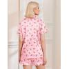 Ekouaer Womens Christmas Pajamas Silk Satin Sleepwear Holiday Matching Pjs Funny Short Sleeve Button Down Nightwear Set S-XXL(Christmas Pink Gingerbread Man)