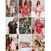 Ekouaer Womens Christmas Pajamas Silk Satin Sleepwear Holiday Matching Pjs Funny Short Sleeve Button Down Nightwear Set S-XXL(White Red Bow Knot)