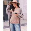 Ekouaer Womens Maternity Shirts Boat Neck 3 Packs Pregnancy Tops Long Sleeve Tunic Tees Casual Blouse New Mama Clothes S-XXL(Black/Dirty Pink/Army Green)