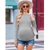 Ekouaer Womens Maternity Shirts Boat Neck 3 Packs Pregnancy Tops Long Sleeve Tunic Tees Casual Blouse New Mama Clothes S-XXL(Black/White/Light Grey)