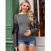 Ekouaer Womens Maternity Shirts Boat Neck 3 Packs Pregnancy Tops Long Sleeve Tunic Tees Casual Blouse New Mama Clothes S-XXL(Dark Grey/Dark Red/Caramel)