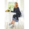 Ekouaer Womens Nightgown Long Loungewear V Neck Nightshirt Sleepwear Full Length Sleepshirt with Pockets(Black Blue Floral)