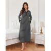 Ekouaer Womens Nightgown Long Loungewear V Neck Nightshirt Sleepwear Full Length Sleepshirt with Pockets(Black Stripe)