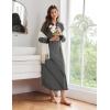 Ekouaer Womens Nightgown Long Loungewear V Neck Nightshirt Sleepwear Full Length Sleepshirt with Pockets(Black Stripe)