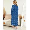 Ekouaer Womens Nightgown Long Loungewear V Neck Nightshirt Sleepwear Full Length Sleepshirt with Pockets(Blue Star)