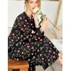 Ekouaer Womens Nightgown Long Loungewear V Neck Nightshirt Sleepwear Full Length Sleepshirt with Pockets(Chirstmas Black)