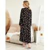 Ekouaer Womens Nightgown Long Loungewear V Neck Nightshirt Sleepwear Full Length Sleepshirt with Pockets(Chirstmas Black)