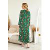 Ekouaer Womens Nightgown Long Loungewear V Neck Nightshirt Sleepwear Full Length Sleepshirt with Pockets(Christmas Green)