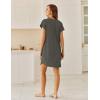 Ekouaer Womens Nightgowns Short Sleeve Sleepshirt V Neck Top Shirt Dress Soft Nightshirts Loose Loungewear S-3XL(Tea Gray)