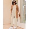 Ekouaer Womens Pajama Sets Fuzzy Fleece Long Sleeve Sleepwear Comfy Pjs 2 Piece Lounge Set Nightwear with Poeckts S-XXL(Beige)