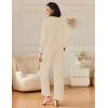 Ekouaer Womens Pajama Sets Fuzzy Fleece Long Sleeve Sleepwear Comfy Pjs 2 Piece Lounge Set Nightwear with Poeckts S-XXL(Beige)