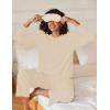 Ekouaer Womens Pajama Sets Fuzzy Fleece Long Sleeve Sleepwear Comfy Pjs 2 Piece Lounge Set Nightwear with Poeckts S-XXL(Beige)