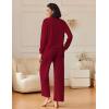 Ekouaer Womens Pajama Sets Fuzzy Fleece Long Sleeve Sleepwear Comfy Pjs 2 Piece Lounge Set Nightwear with Poeckts S-XXL(Burgundy)